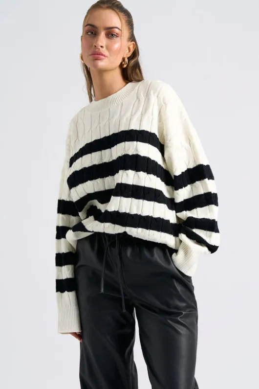 Cable Knit Stripe Jumper