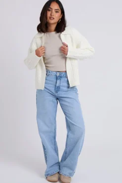 Cable Zip Up Cardigan