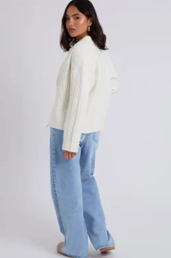 Cable Zip Up Cardigan