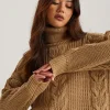 Camel Roll Neck Jumper | Urban Bliss clothing
