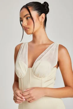 Camille Mesh Detail Corset Dress