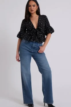 Carolina Black Bubble Hem Top