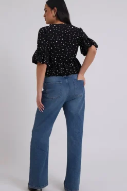 Carolina Black Bubble Hem Top