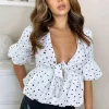 Carolina White Bubble Hem Top