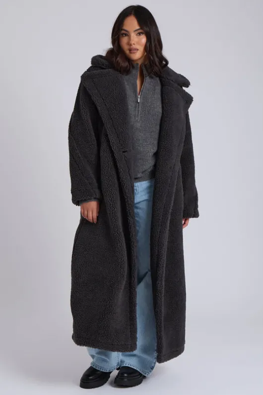 Charcoal Borg Longline Jacket