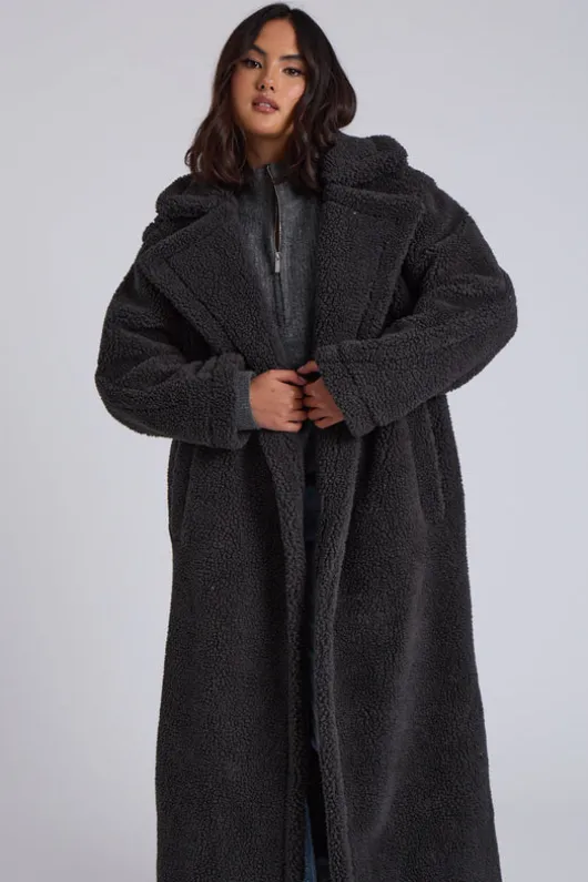 Charcoal Borg Longline Jacket