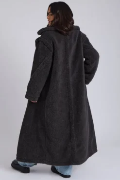 Charcoal Borg Longline Jacket