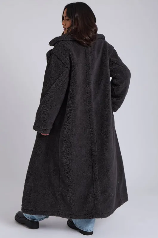 Charcoal Borg Longline Jacket