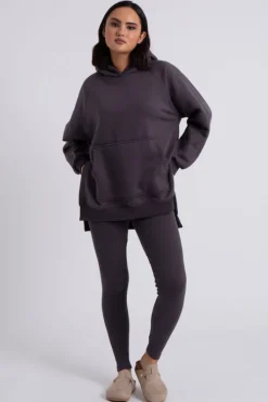 Charcoal Oversized Hoodie and Legging Set