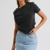 Charcoal Washed Ribbed Tee