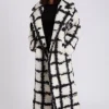 Checked Borg Longline Jacket