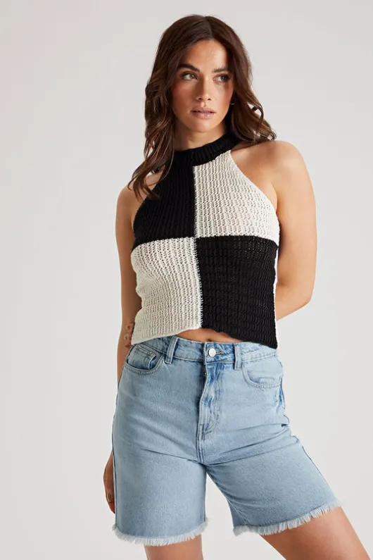 Checker Racer Knit Vest