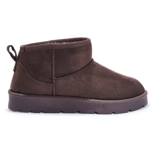 Chocolate Faux Fur Lined Ankle Boot