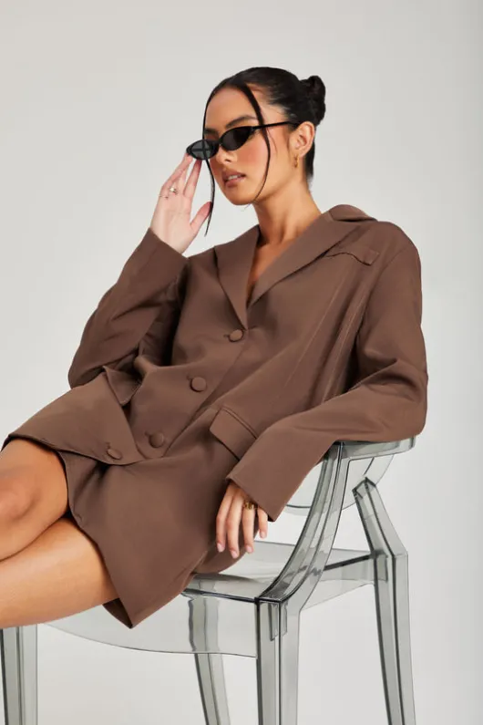 Chocolate Oversized Blazer Dress