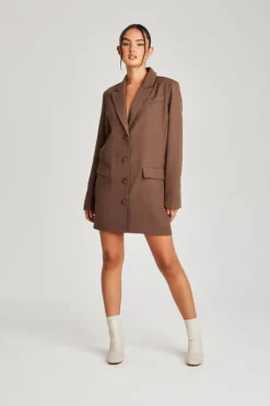 Chocolate Oversized Blazer Dress