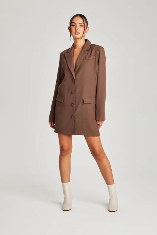 Chocolate Oversized Blazer Dress