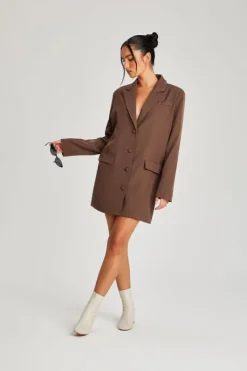 Chocolate Oversized Blazer Dress