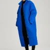 Cobalt Blue Longline Quilt Coat