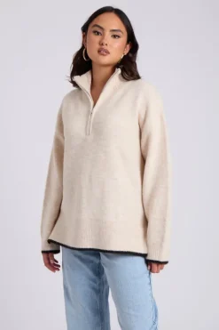 Contrast Half Zip Jumper