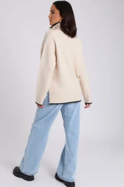 Contrast Half Zip Jumper