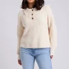 Cream Chenille Button Front Jumper