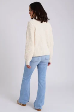 Cream Chenille Button Front Jumper