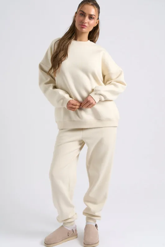 Cream Cuffed Jogger