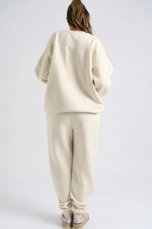 Cream Cuffed Jogger