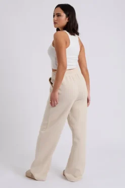 Cream Wide Leg Jogger