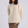 Cream Wool Blend Crew Neck Jumper