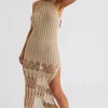 Crochet Tassel Knit Midaxi Dress