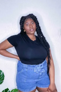 Curve Liv Paperbag Short Mid Wash