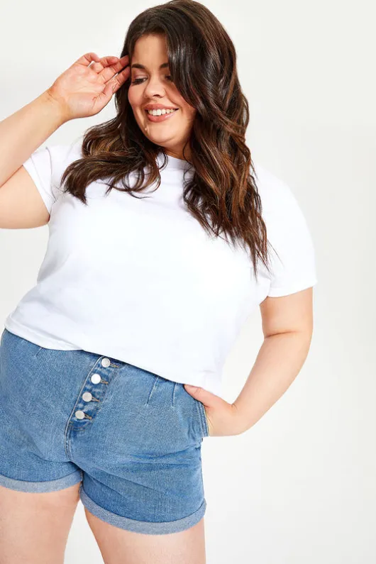 Curve Virgo Button Front Short Mid Wash