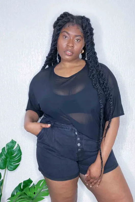 Curve Virgo Button Front Short Black
