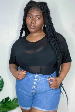 Curve Virgo Button Front Short Mid Wash