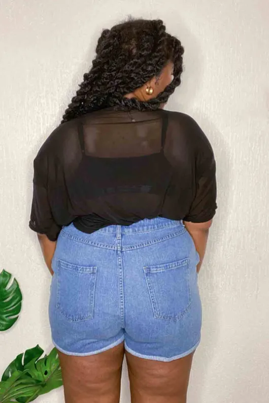 Curve Virgo Button Front Short Mid Wash