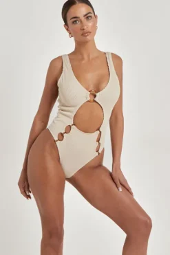 Cut Out Ring Swimsuit
