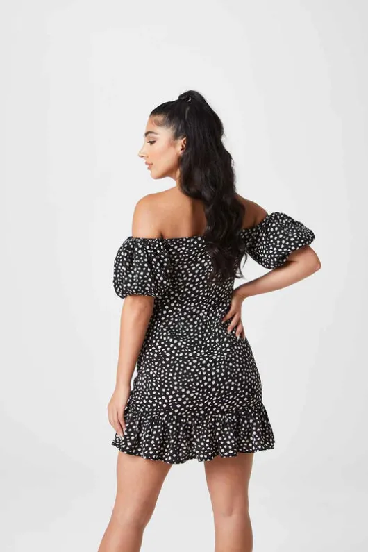 Dannika Spot Ruche Front Dress