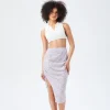 Floral Drawstring Side Midi Skirt