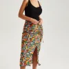 Floral Ruched Midi Skirt