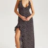 Floral Ruffle Strappy Maxi Dress