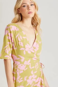 Floral Wrap Mini Dress