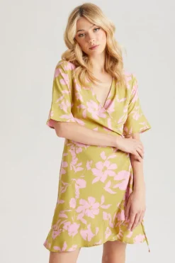 Floral Wrap Mini Dress
