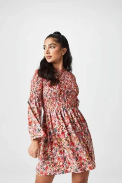 Freesia Floral Ruche Dress