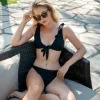 Frill Tie Front Bikini Top