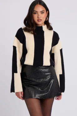 Glitter PU Mini Skirt