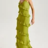 Green Ruffle Maxi Dress