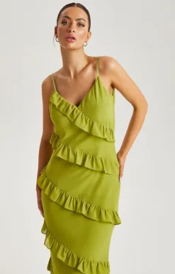 Green Ruffle Maxi Dress