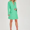 Green Slim Fit Blazer Dress
