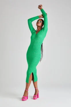 Green Twist Polo Dress
